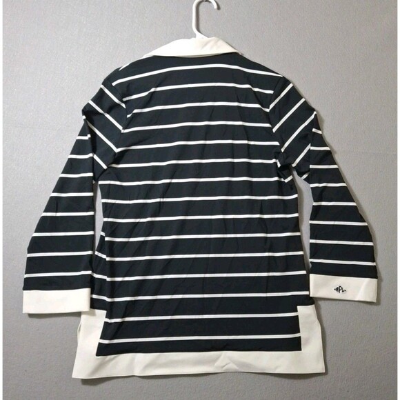 Polo Golf Ralph Lauren Tunic Top Womens Medium Performance B lack White Stripes - Picture 6 of 8